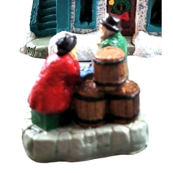 Christmas Village Mercantile Bonus Men Playing Checkers Ceramic Decor JH1814 - Picture 5 of 5